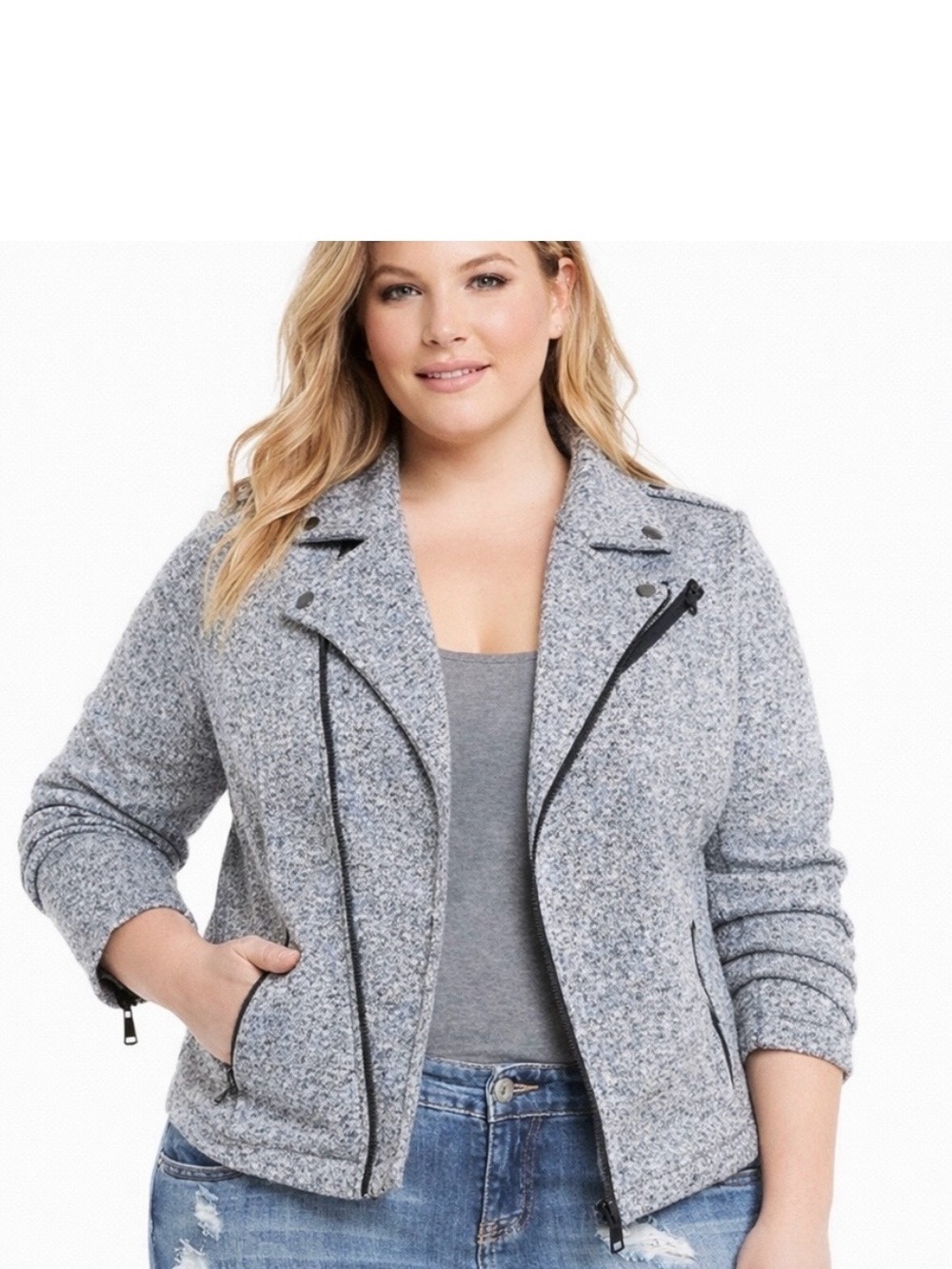 Torrid marled moto jacket size 3 new with tags